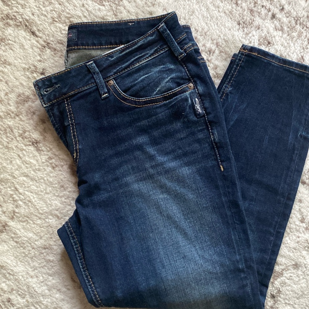 Silver Suki Skinny Crop NWOT